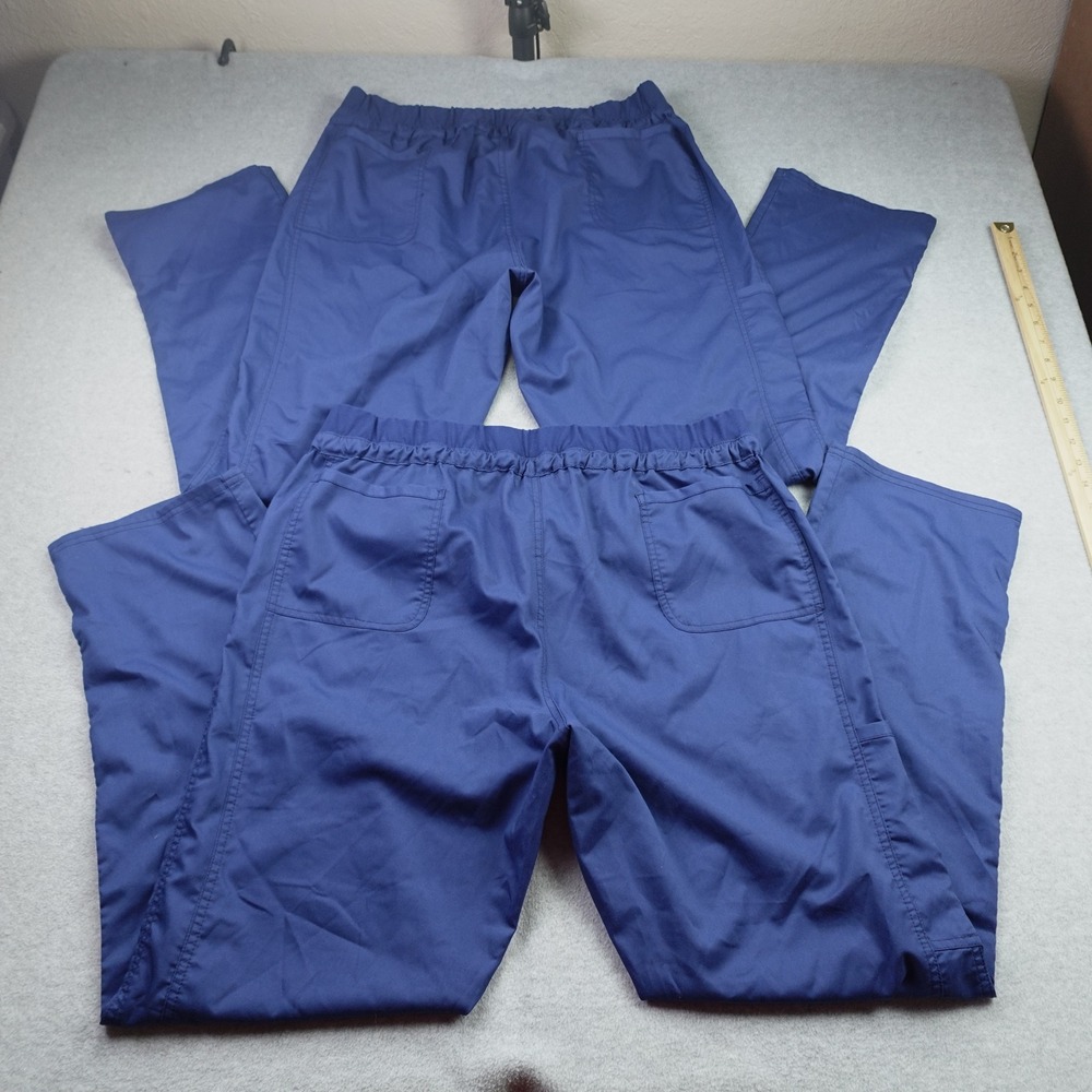 Cherokee Workwear Scrub Pants Womens Large Navy Blue Cargo Medical Lot of 2 - Picture 3 of 13